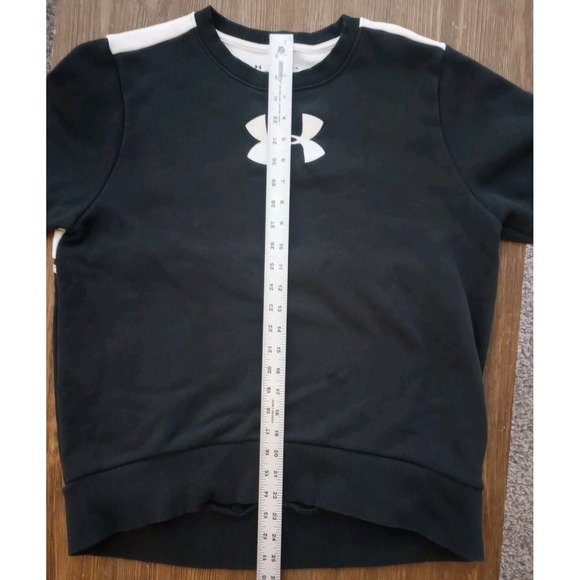 Under Armour Sweatshirt Pullover Black White Woman's Size Large Loose - Picture 1 of 10